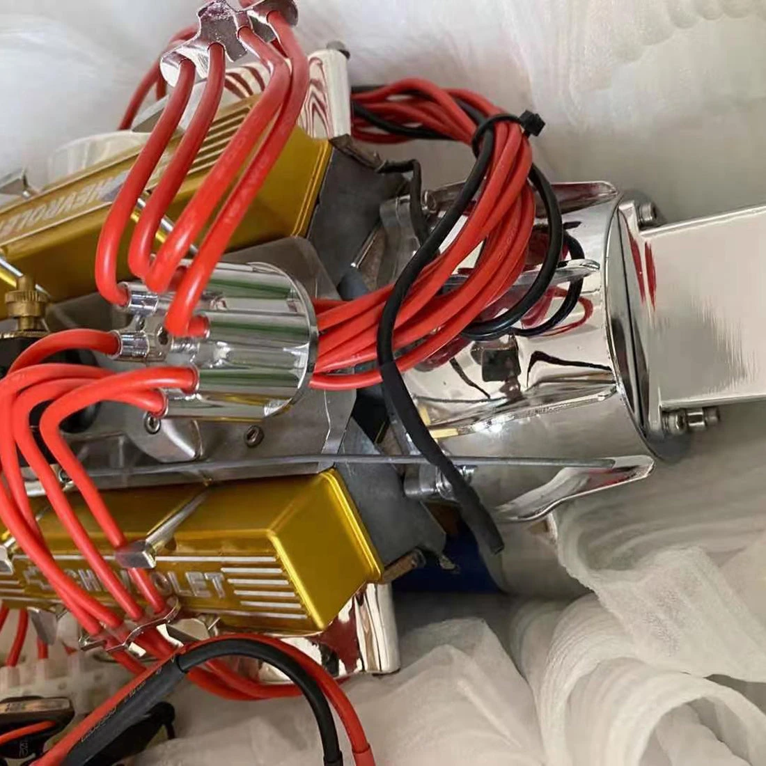 V8 Engine Model That Works - 1/4 Scale Nitro Powered V8 Working Engine Single Carburetor 8-cylinder Nitro Engine - Image 9