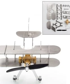 ENJOMOR Metal Stirling Airplane Model Set STEM Science Education Toy Boutique Decoration