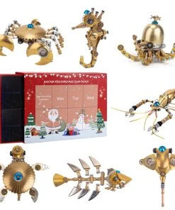 3D Metal Puzzle Steampunk Mechanical 7-in-1 Mini Marine Organisms Set Crafts DIY Assembly Model Kit Toys & Gifts For Kids, Teens And Adults-700+PCS
