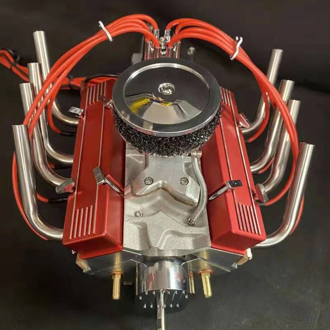 V8 Engine Model That Works - 1/4 Scale Nitro Powered V8 Working Engine Single Carburetor 8-cylinder Nitro Engine - Image 3