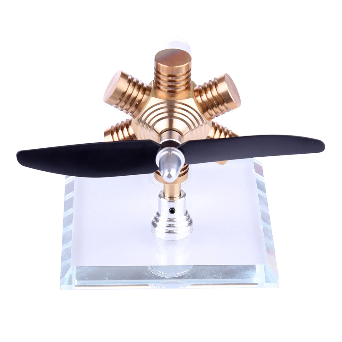 Stirling Engine Kit Hexagonal Shape Free-piston Stirling Engine Model With Propeller - Image 3