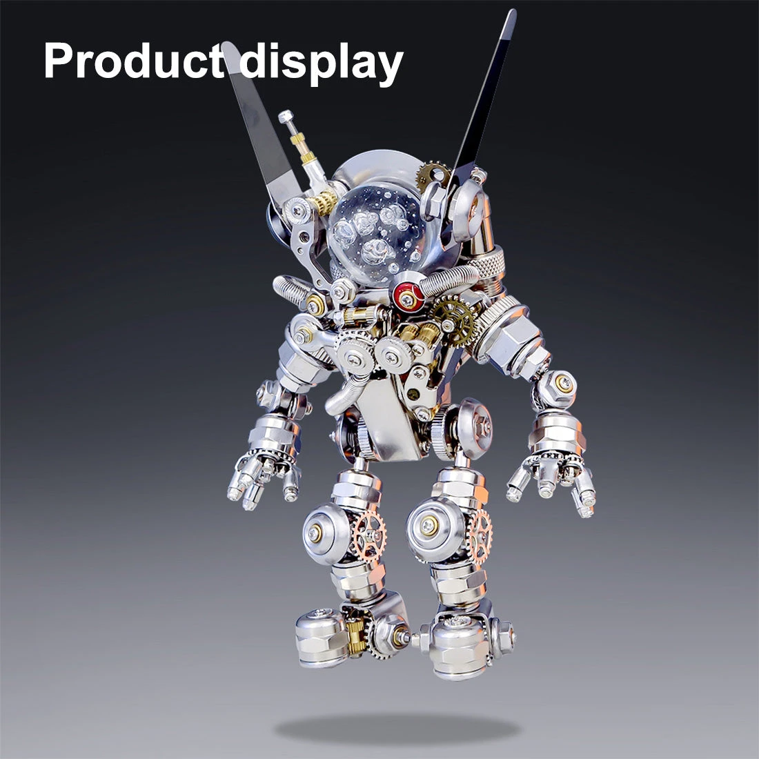 3D DIY Assembly Metal Mechanical Aerospace Rabbit With Lights & Stand Model Sci-fi Punk Toy Set -500CS - Image 3