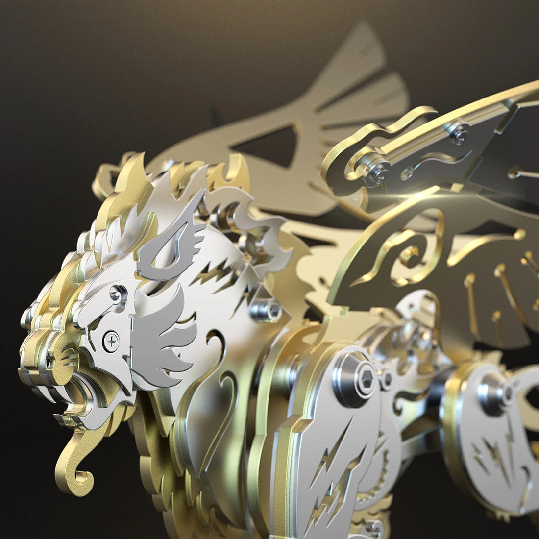 3D Puzzle DIY Model Kit Jigsaw Metal Tiger Model Ancient Chinese Beasts Mechanical Assembly Crafts - Image 13