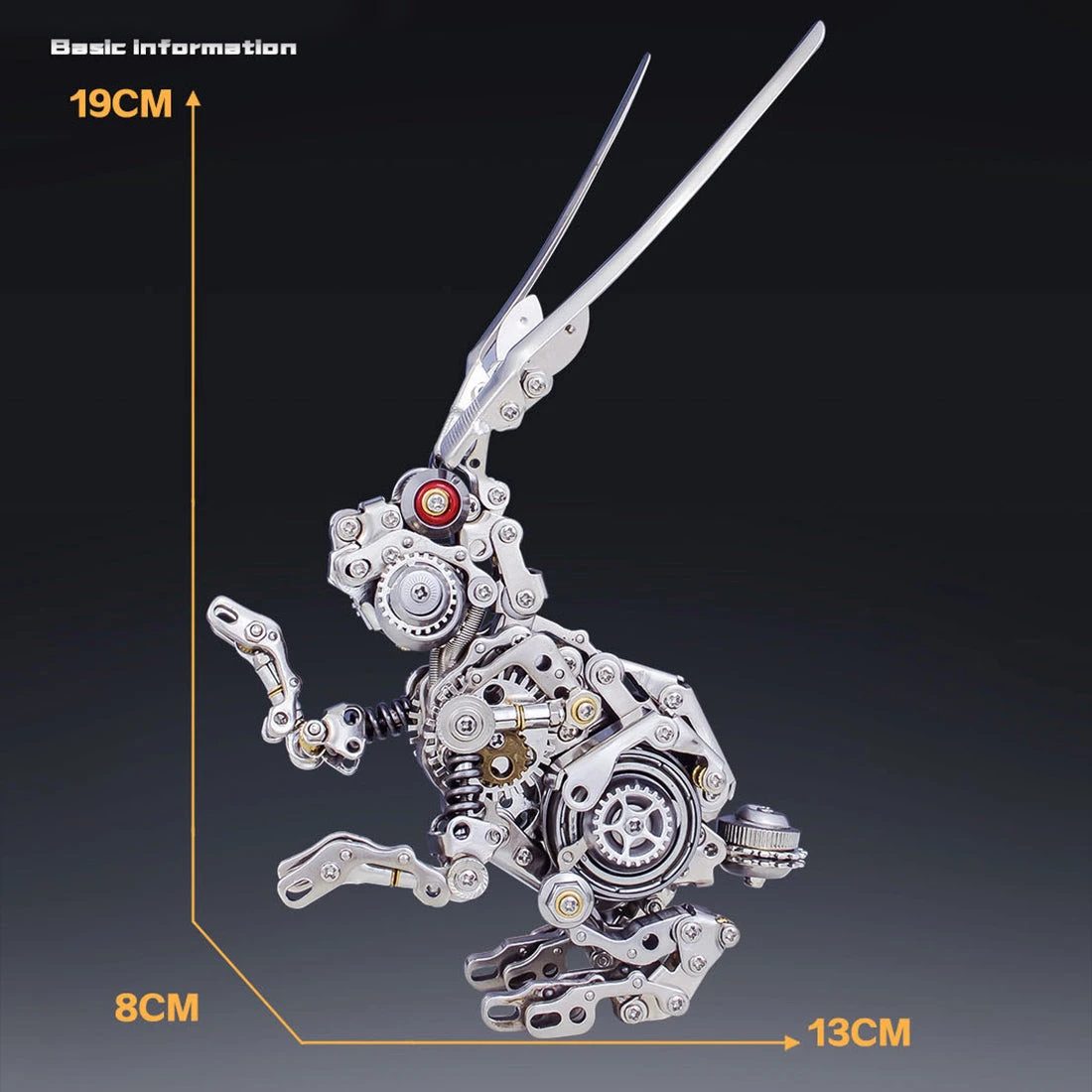 3D Puzzle DIY Model Kit Jigsaw Metal Punk Mechanical Rabbit Model Mechanical Assembly Crafts-500PCS - Image 11