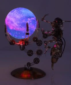 3D Metal Steampunk Galaxy Craft Puzzle Mechanical Wasp With 16 Colors Tap And Remote Control Lamp Model DIY Assembly For Home Decor Creative Gift-627PCS