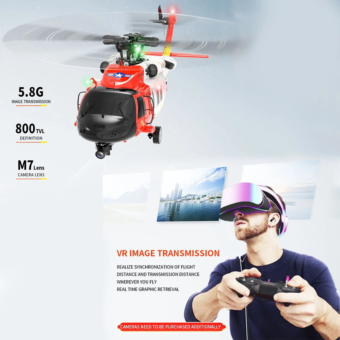 YUXIANG YXZNRC F09-S 1/47 RC Airplane 2.4G 6CH Brushless Direct Drive RC Helicopter Model - RTF Edition - Image 13