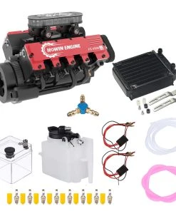 TOYAN & HOWIN V8 Engine FS-V800G 1/10 28cc Gasoline Engine With Starter Kit - Build Your Own V8 Engine - V8 Engine Model Kit That Works