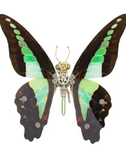 Steampunk 3D Butterfly Model Metal Puzzle DIY Assembly Kit For Kids, Teens And Adults (150PCS+) - Graphium Sarpedon Linnaeue