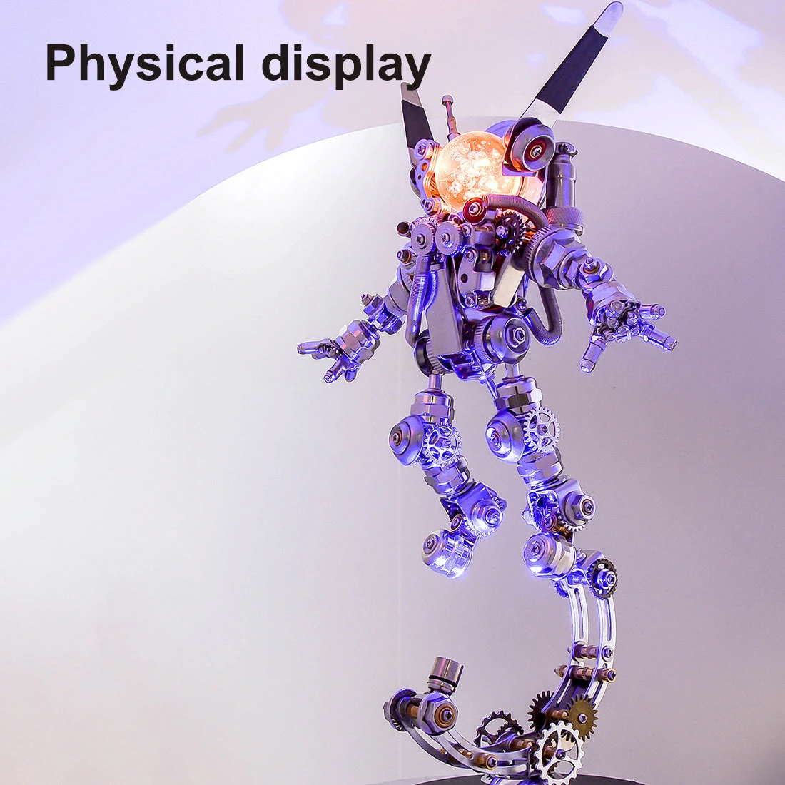 3D DIY Assembly Metal Mechanical Aerospace Rabbit With Lights & Stand Model Sci-fi Punk Toy Set -500CS - Image 2