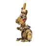3D Metal Steampunk Puzzle Mechanical Easter Bunny Rabbit Model DIY Assembly Animal Jigsaw Puzzle Kit With Egg-150PCS+