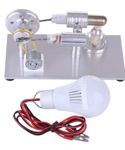Stirling Engine Model With Generator Bulb Science Developmental Toy
