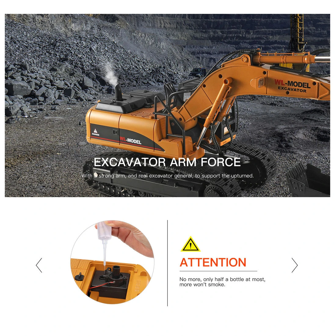 Wltoys 16800 1/16 RC Excavator Remote Control Engineering Vehicle With Lighting Sound - Image 6