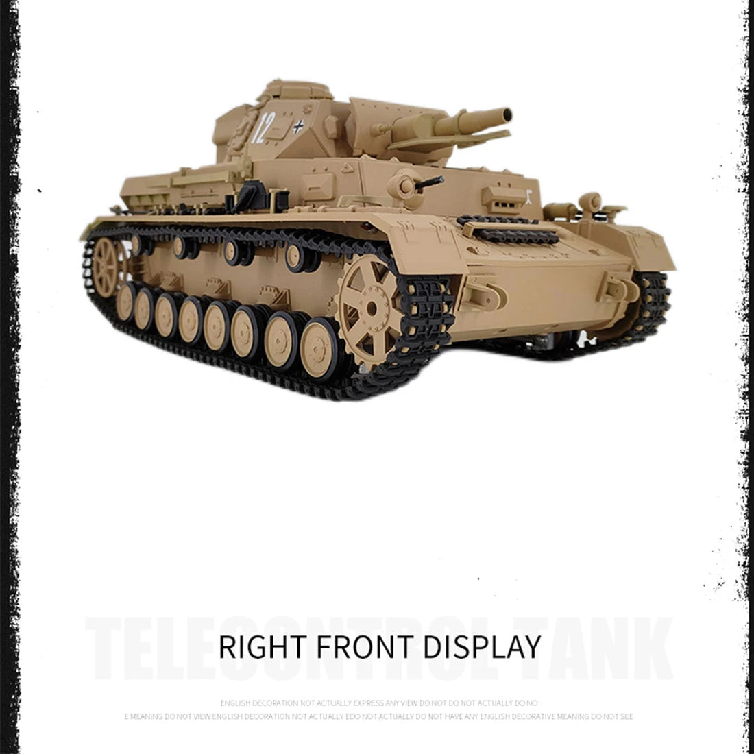 1/16 RC Tank 2.4G RC German Panzerkampfwagen IV Medium Tank Vehicle Model Toys&Gifts With Lights&Sounds (Professional Version/Khaki) - Image 9