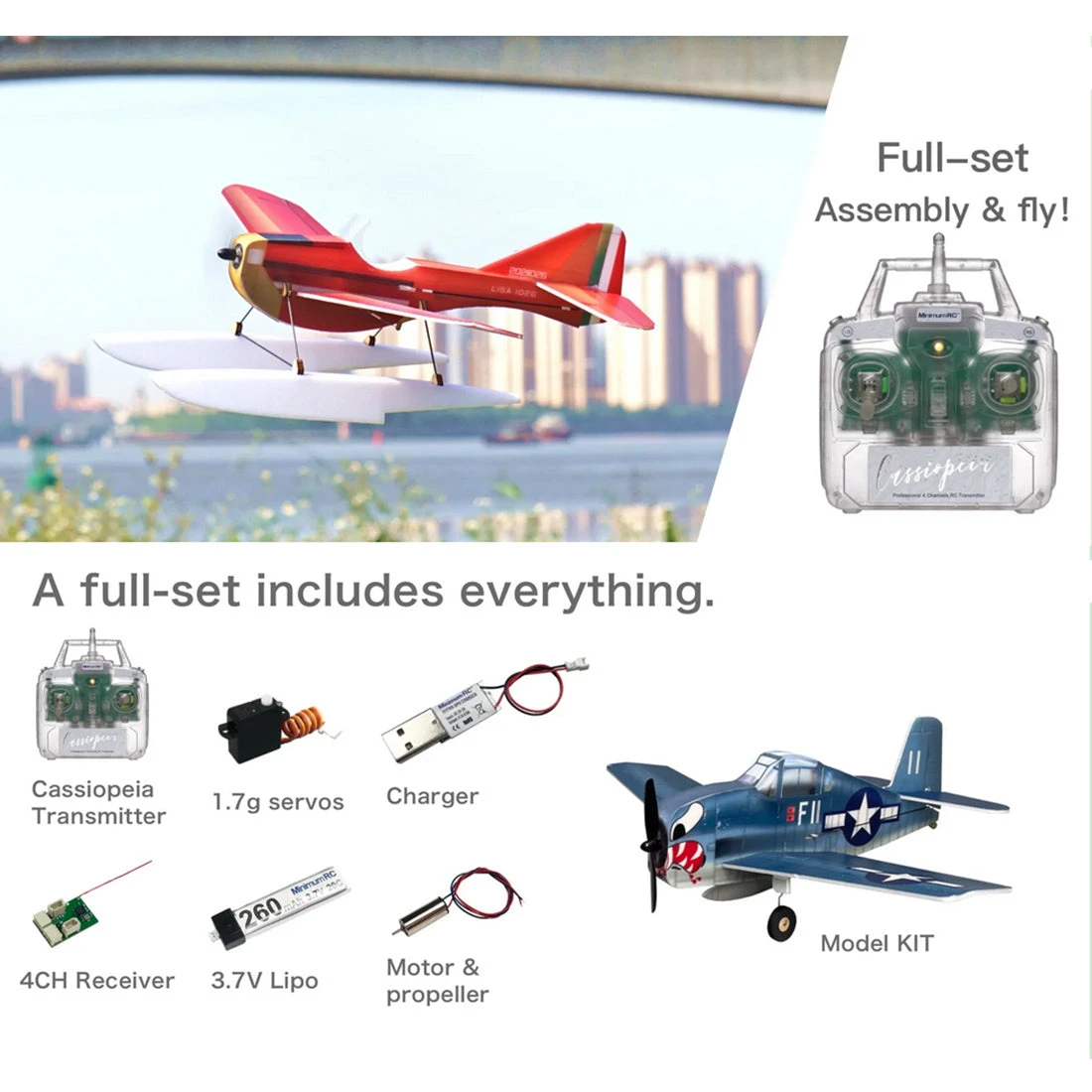 MinimumRC Lisa Floatplane 2.4G RC 4CH Fixed-Wing Airplane Model Hydroaeroplane Toy - Image 9