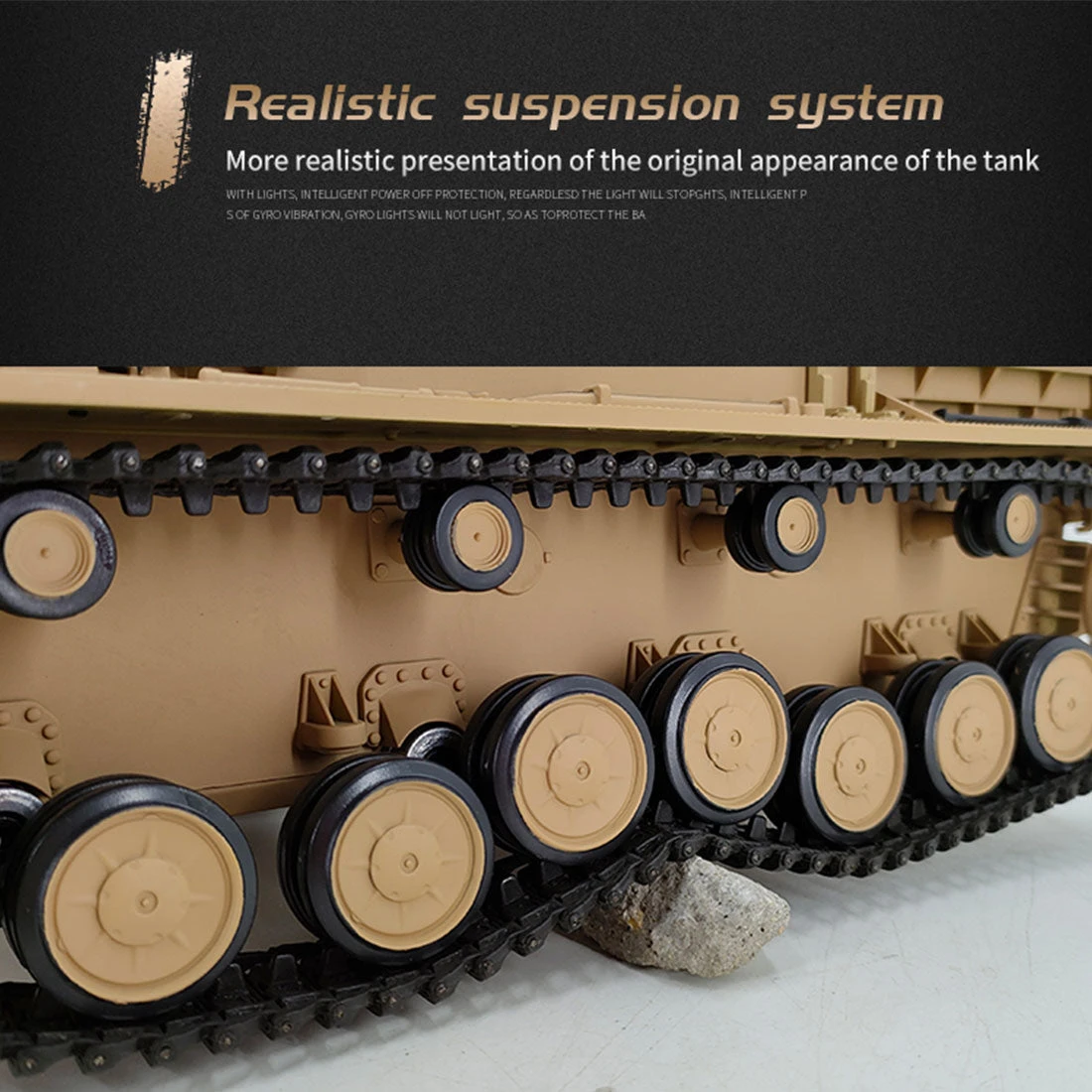 1/16 RC Tank 2.4G RC German Panzerkampfwagen IV Medium Tank Vehicle Model Toys&Gifts With Lights&Sounds (Professional Version/Khaki) - Image 13