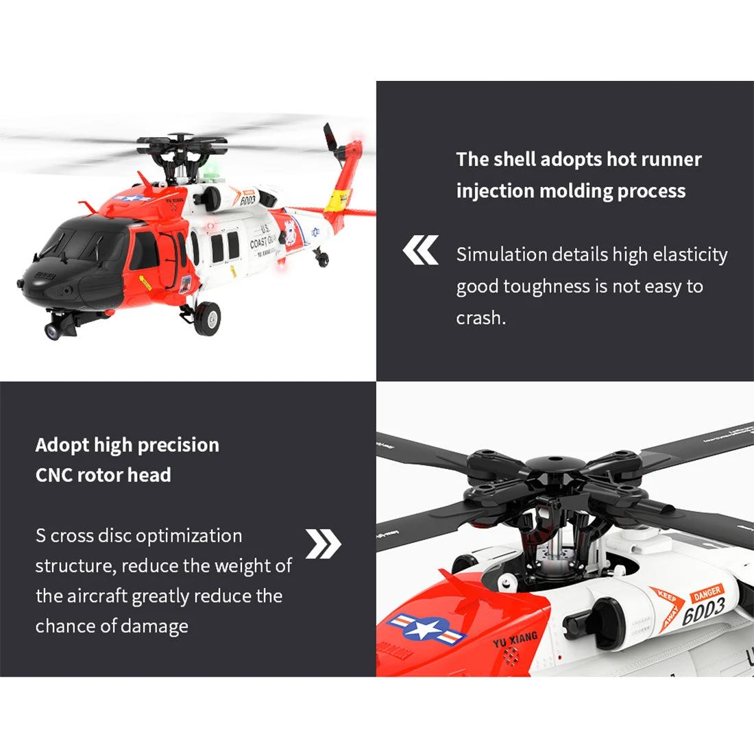 YUXIANG YXZNRC F09-S 1/47 RC Airplane 2.4G 6CH Brushless Direct Drive RC Helicopter Model - RTF Edition - Image 5