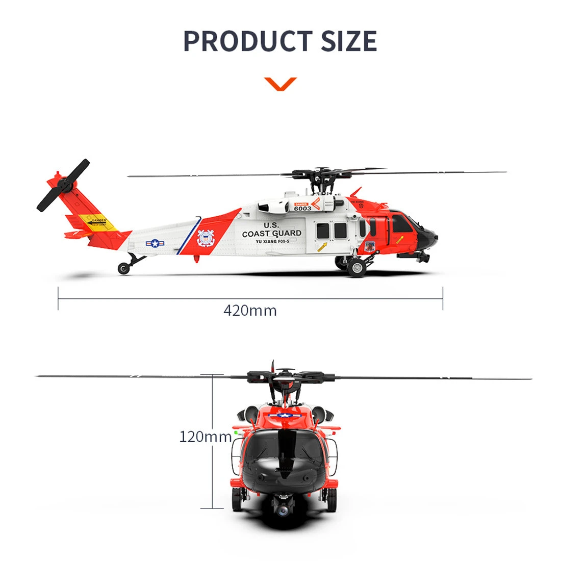 YUXIANG YXZNRC F09-S 1/47 RC Airplane 2.4G 6CH Brushless Direct Drive RC Helicopter Model - RTF Edition - Image 3