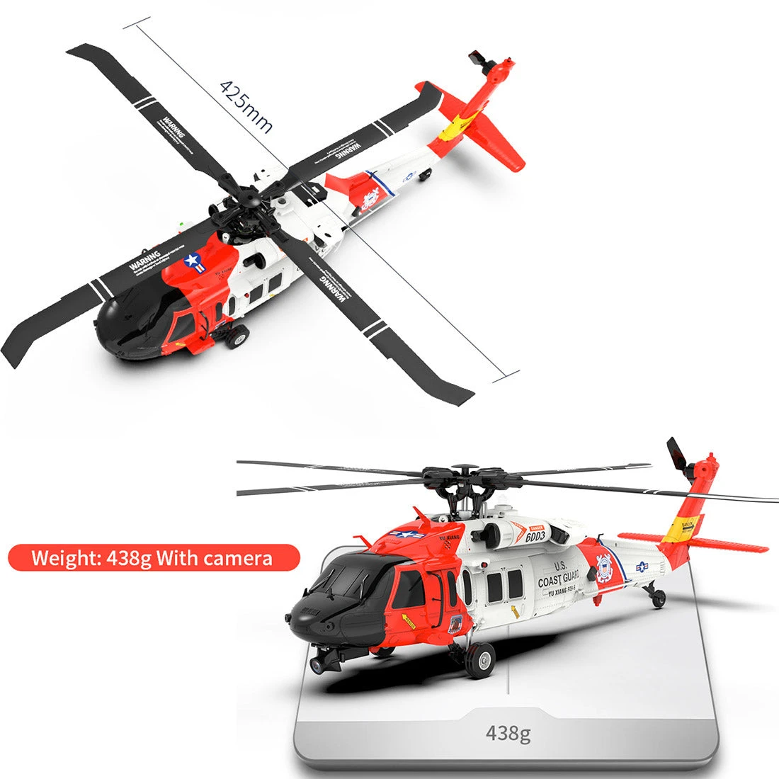 YUXIANG YXZNRC F09-S 1/47 RC Airplane 2.4G 6CH Brushless Direct Drive RC Helicopter Model - RTF Edition - Image 4