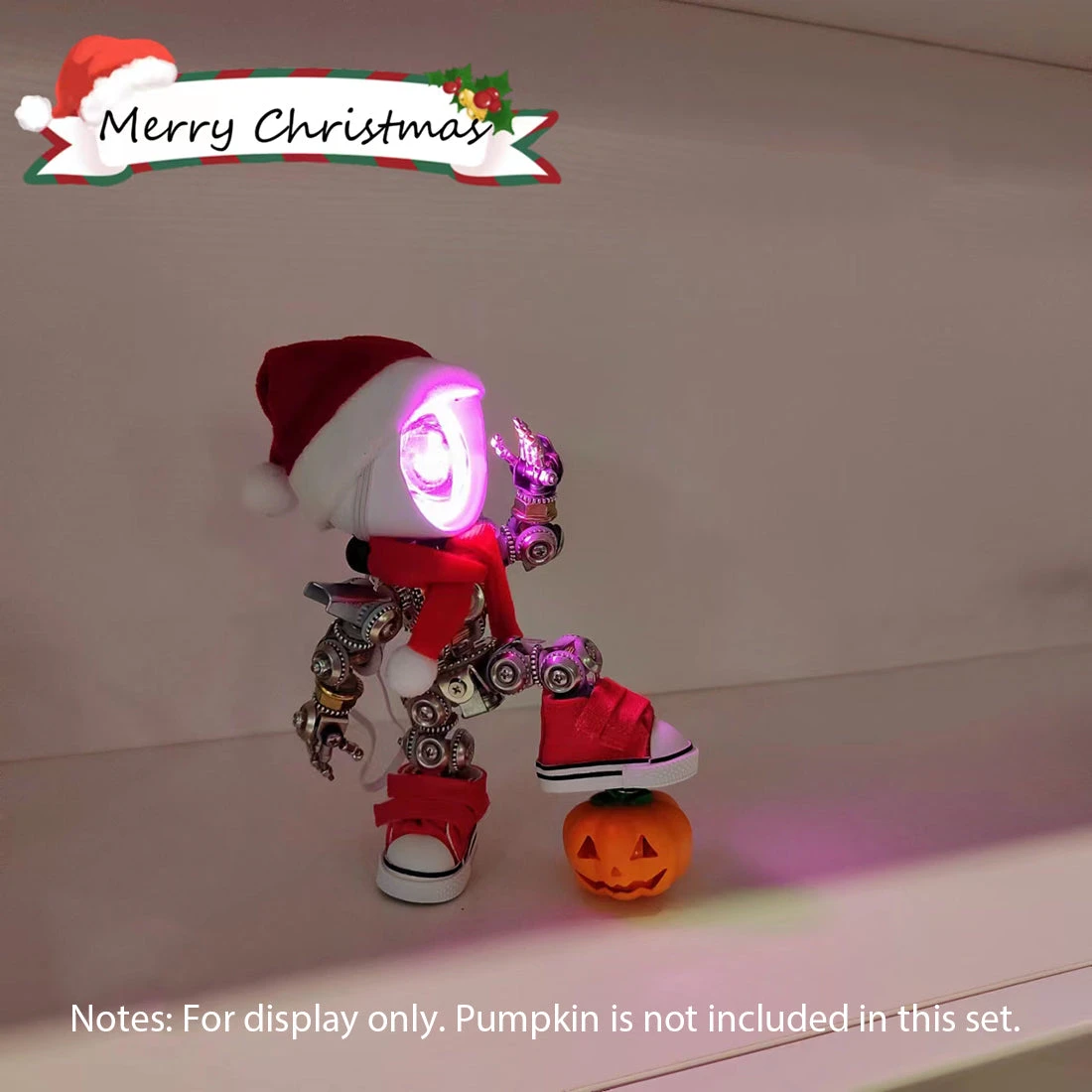 3D Metal Mechanical Punk Guitarist Robot Christmas Colorful Ambient Lamp Model Assembly Kit For Kids, Teens, And Adults-366PCS - Image 6