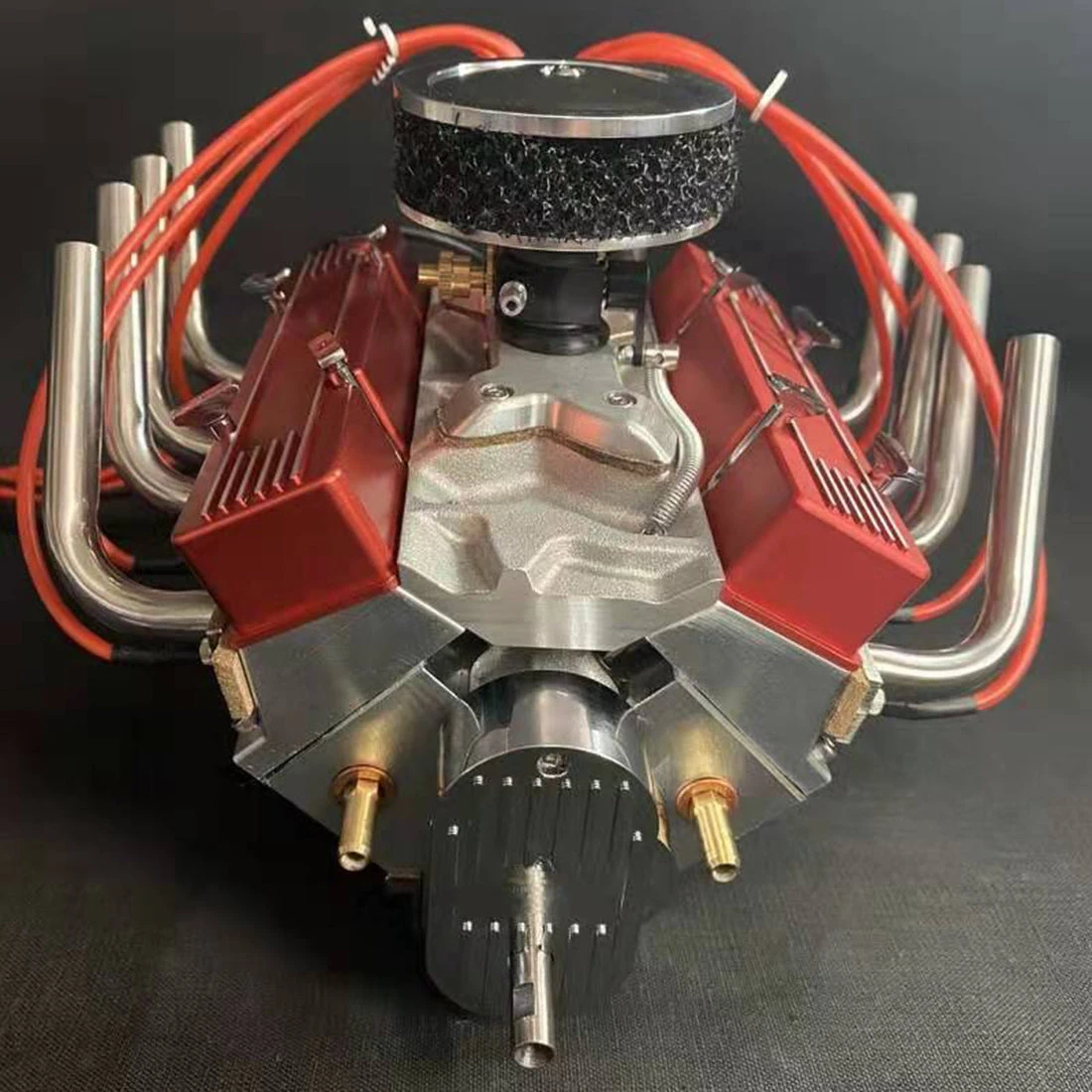 V8 Engine Model That Works - 1/4 Scale Nitro Powered V8 Working Engine Single Carburetor 8-cylinder Nitro Engine - Image 2
