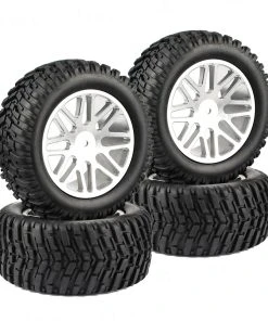 4Pcs Metal Off-road Rally Tyres With 12mm Adapter For HSP HPI WR8 1/10 94177 94170 94118 RC Model Car - Random Color