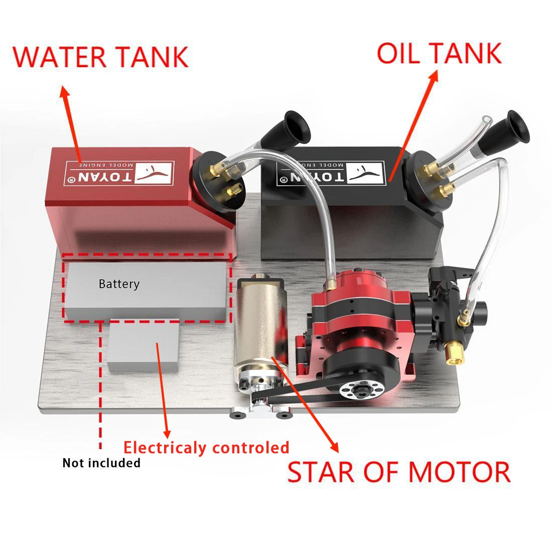 TOYAN RS-L200 Twin Rotor Wankel Rotary Engine Starter Kit With Base ESC Voltage Regulator Module And 2 Glow Plugs - Image 9