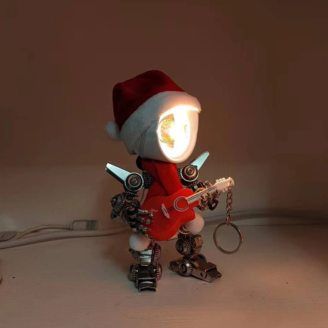 3D Metal Mechanical Punk Guitarist Robot Christmas Colorful Ambient Lamp Model Assembly Kit For Kids, Teens, And Adults-366PCS - Image 7