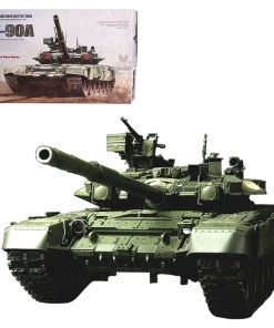 1/35 Russian T90A Main Battle Tank Model Military Vehicle Assembly Toy Set (Static Version/Grey-black)