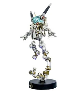 3D DIY Assembly Metal Mechanical Aerospace Rabbit With Lights & Stand Model Sci-fi Punk Toy Set -500CS