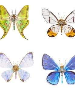 3D Metal Steampunk Craft Puzzle Mechanical Butterfly Model DIY Assembly Animal Jigsaw Puzzle Kit-150PCS+