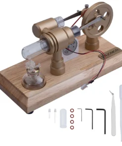 ENJOMOR Gamma Hot Air Stirling Engine External Combustion Engine Model With LED Light