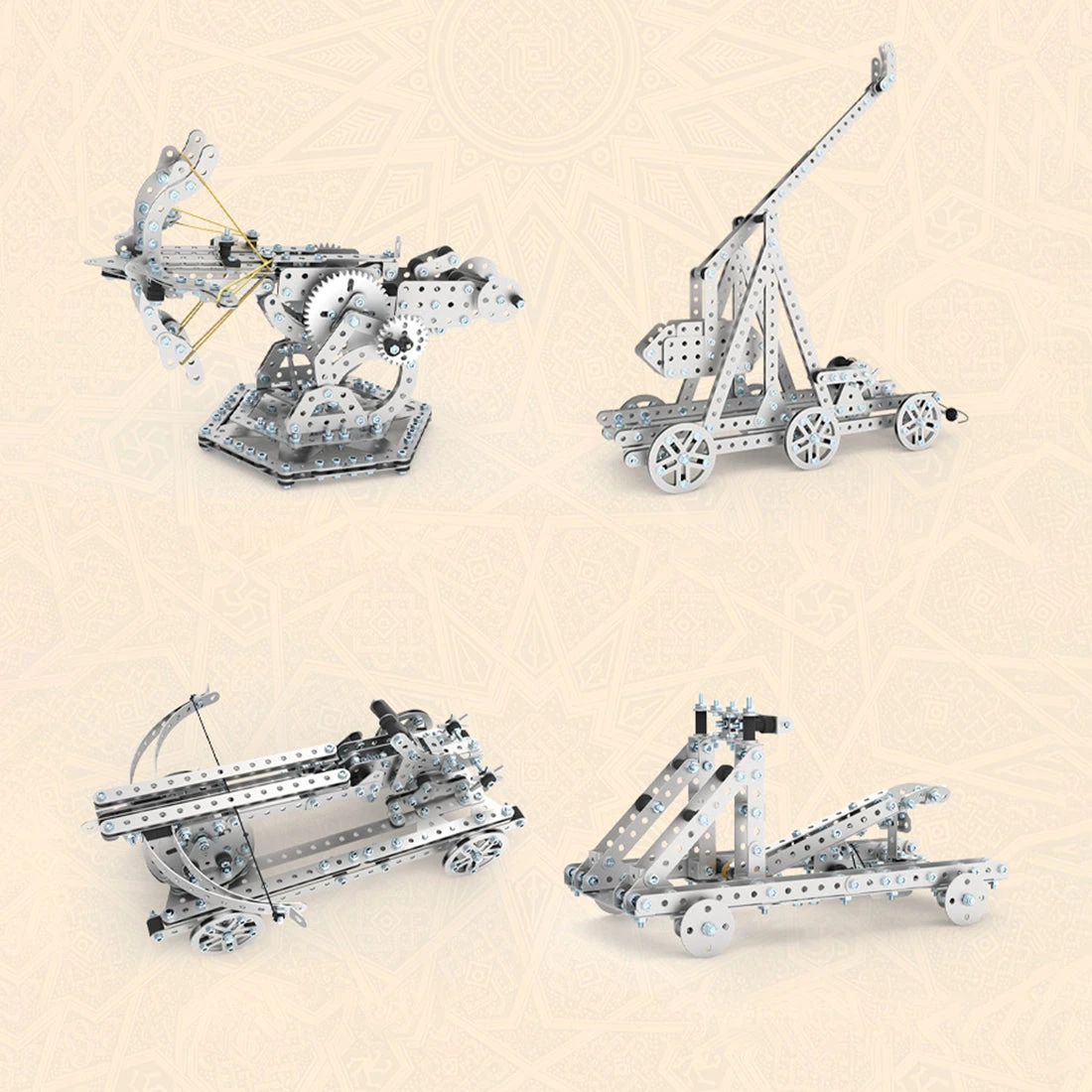 580PCS Metal Assembly DIY Toy Mechanical Gear Transmission Gravity Transmission Trebuchet - Image 4