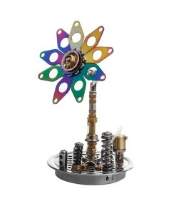 3D Metal Puzzle Steampunk Mechanical Flower Base DIY Model Toy Kits-100PCS