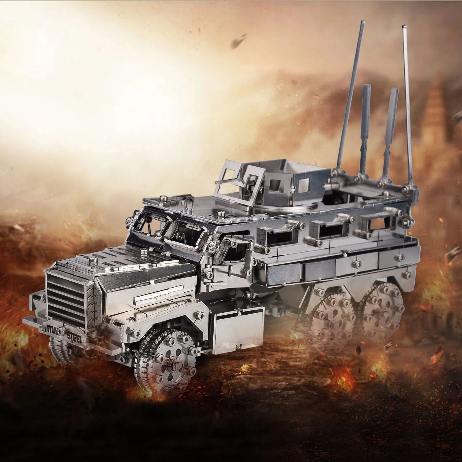 300+PCS 3D Metal Assembly Toy Model DIY Mine Resistant Ambush Protected Vehicles MRAP - Image 10