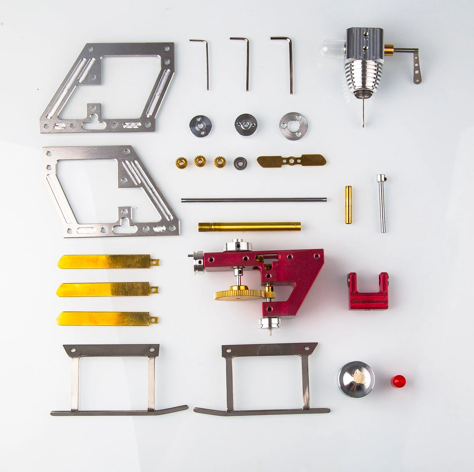 ENJOMOR Metal Stirling Helicopter Engine Model Kits γ-shape Hot-air Stirling Engine STEM Science Education Toy - Image 2