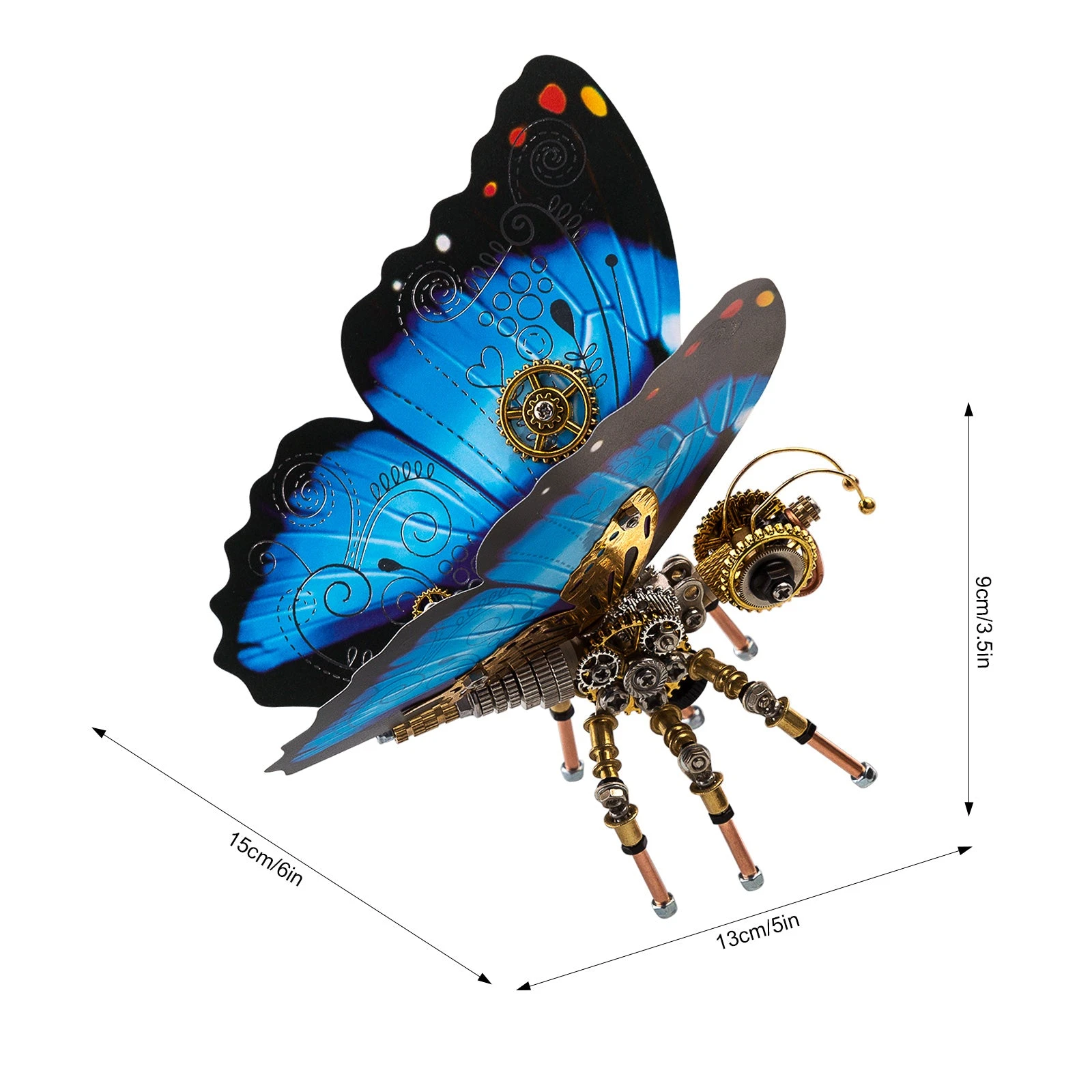 150Pcs Steampunk Butterfly Assembly Model 3D Model Kit - Image 17