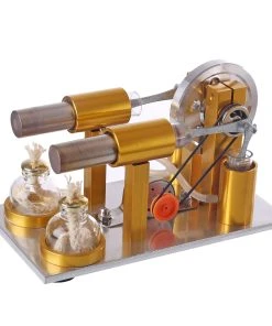 Metal 2 Cylinder Stirling Engine Model Scientific Experiment Educational Toys