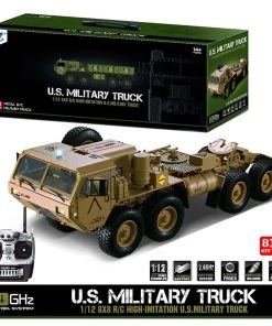 HG P802 1:12 2.4G RC Militray Truck 8x8 Remote Control Truck Model Heavy-duty Wheeled All Terrin Truck Kit - Sound And Light Version