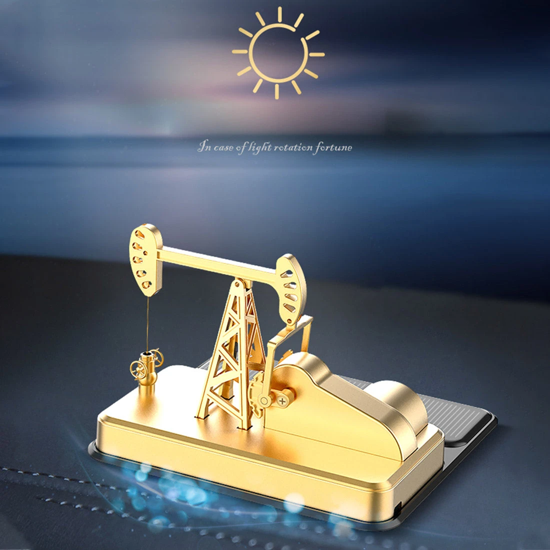 Solar Kowtow Machine Model Car Decoration Pumping Unit Model Ornament - Image 8