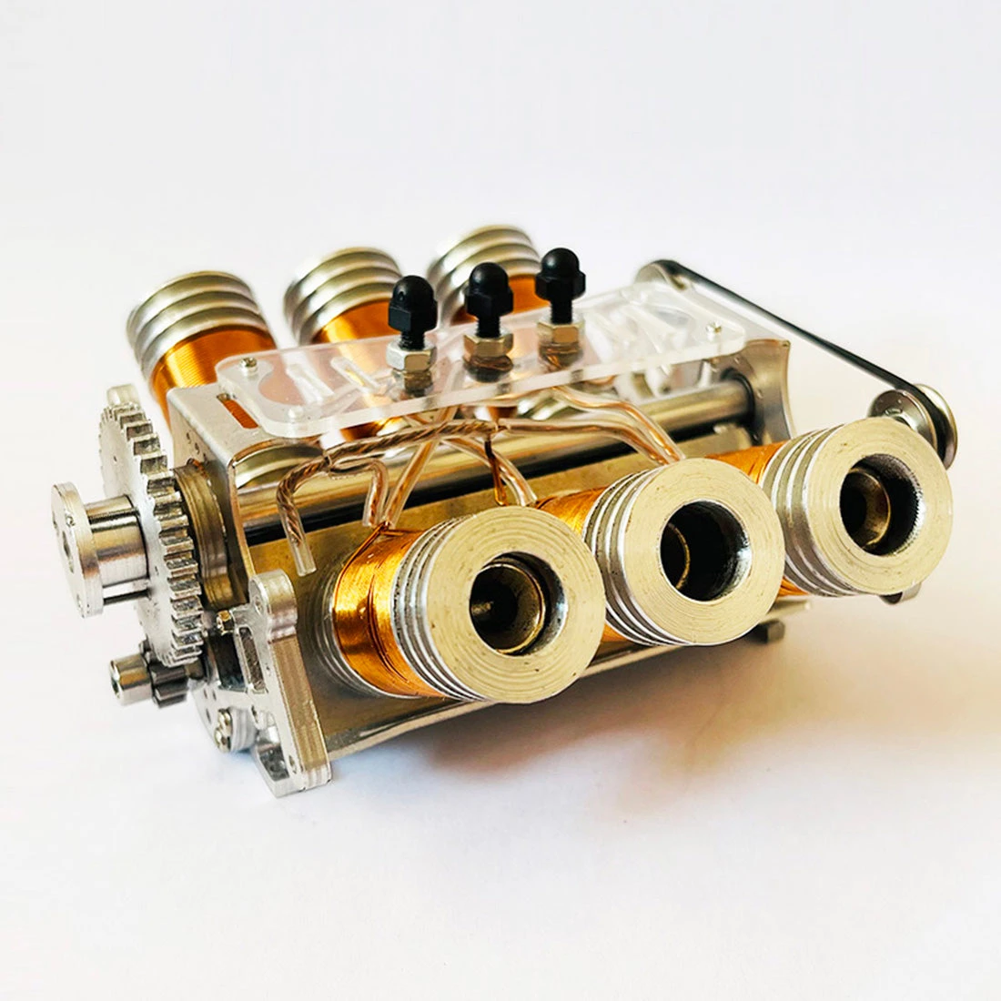 Metal V6 Double-piston Brushless Electromagnetic Engine Model Technology Toys For 1/10RC RC Cars Ships - Image 5