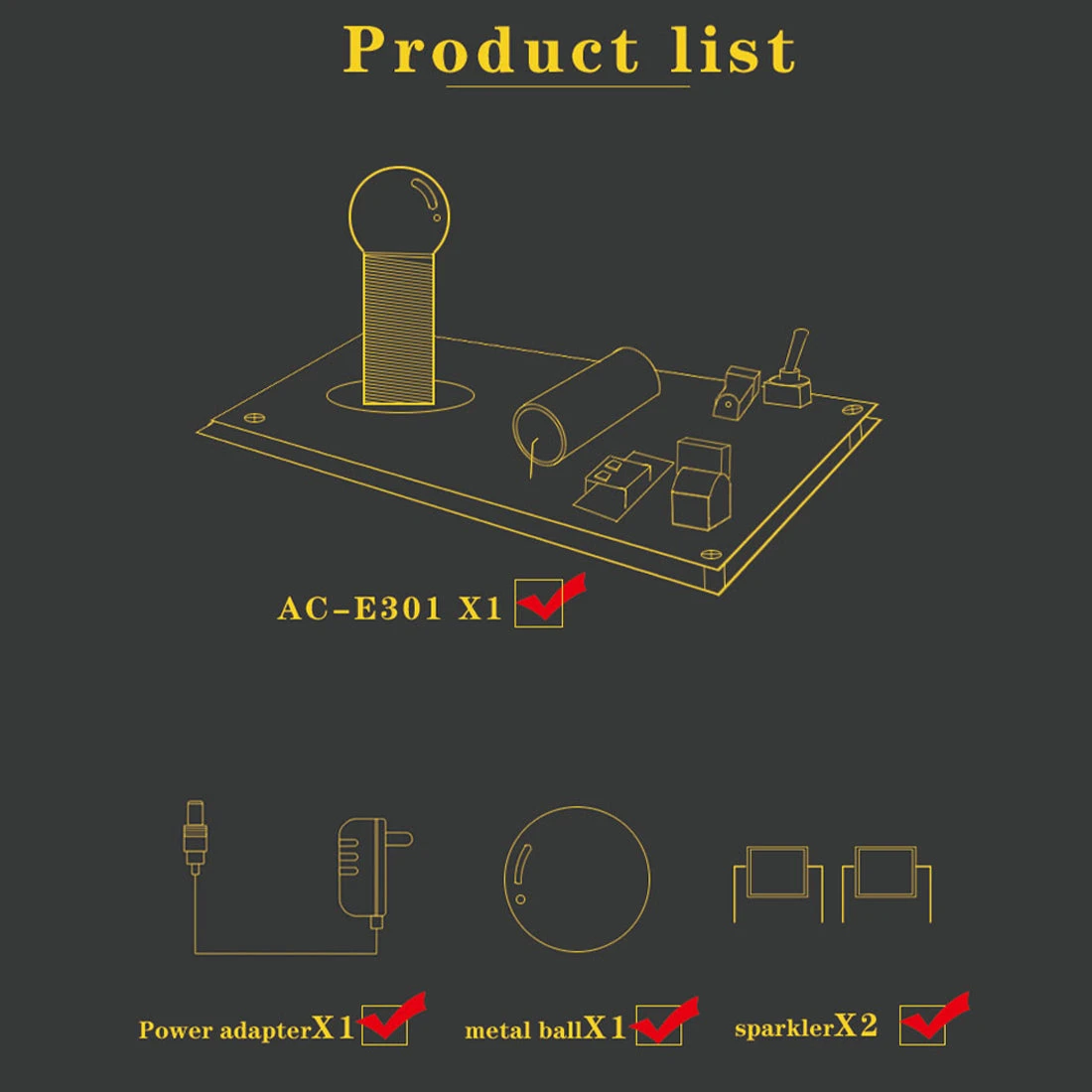 SGTC Tesla Coil Model Mini Tesla Coil Experimental Technology Creative Toy With 10cm Arc (US-Plug) - Image 4
