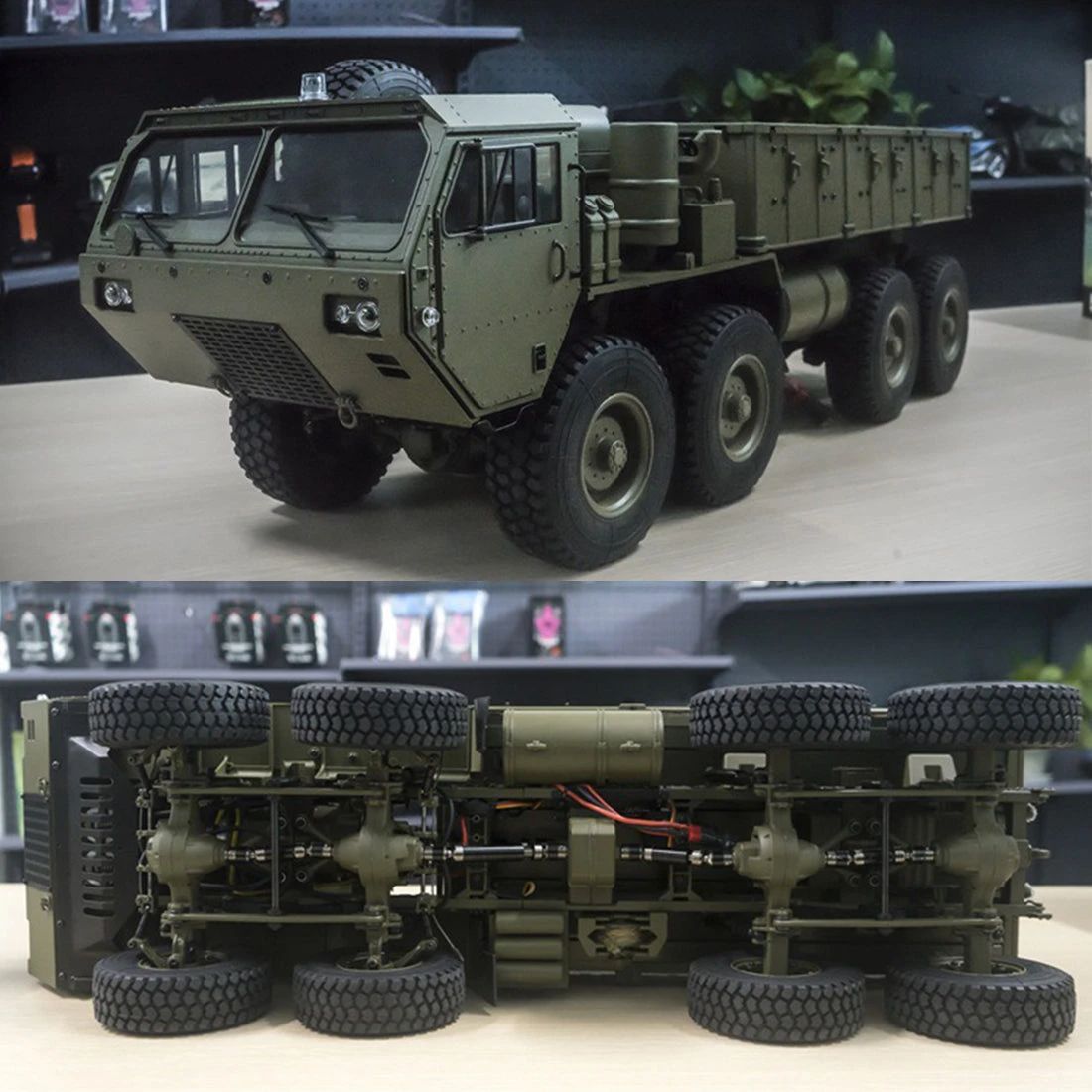 HG P802 1:12 2.4G RC Militray Truck 8x8 Remote Control Truck Model Heavy-duty Wheeled All Terrin Truck Kit - Sound And Light Version - Image 7