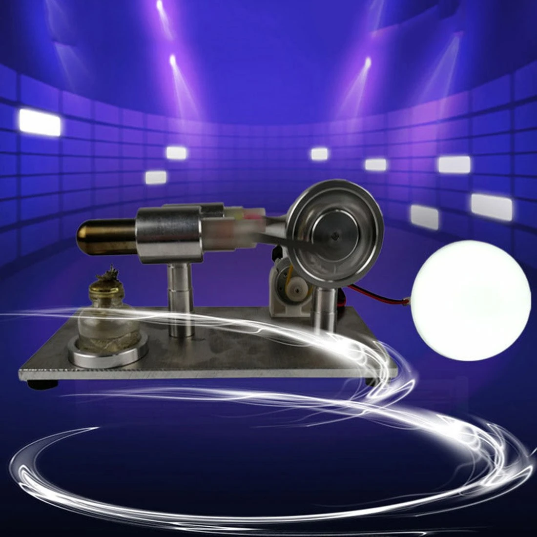 Stirling Engine Model With Generator Bulb Science Developmental Toy - Image 5