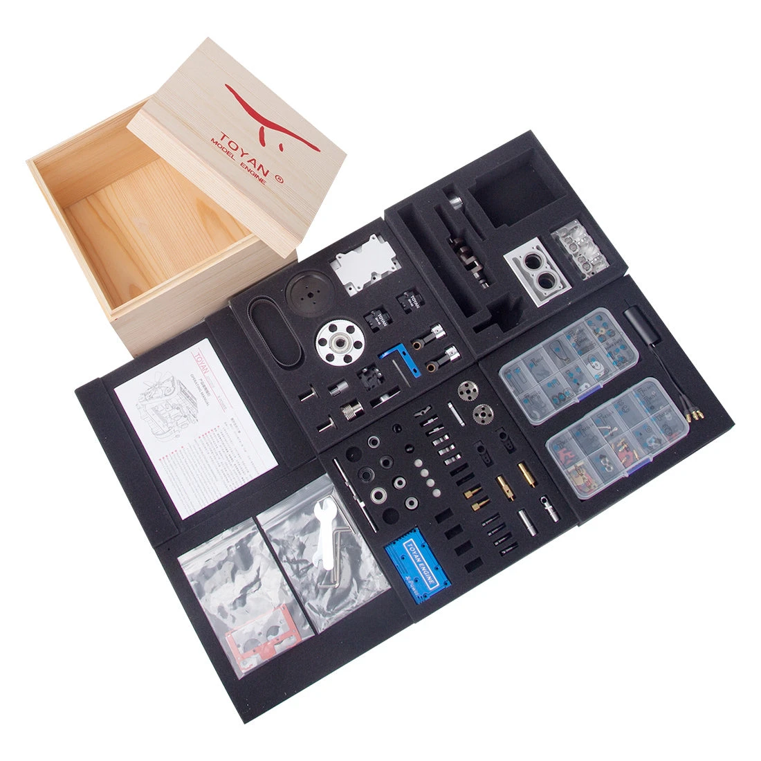 TOYAN FS-L200 2 Cylinder 4 Stroke Model Engine Kit - Build Your Own Engine That Works - Image 7