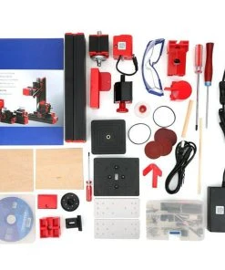 4 In 1 Micro Machine Tool DIY Assembly Kit (100PCS+) - Wire Saw Wood Lathe Sand Mill Handheld Machine Tool Model Kit