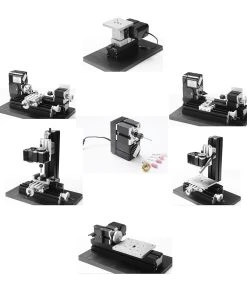 6 In 1 Mini Metal Machine Tool DIY Assembly Tools Set - Wire Saw + Wood Lathe + Milling Machine + Drilling Machine + Sand Mill + Handheld Machine Tool