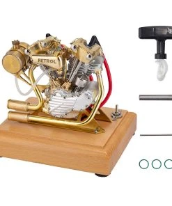 RETROL R29 4.2CC Mini V2 Engine OHV V-Twin Motorcycle Engine Double-cylinder Four-stroke Gasoline Engine Internal Combustion Engine Model