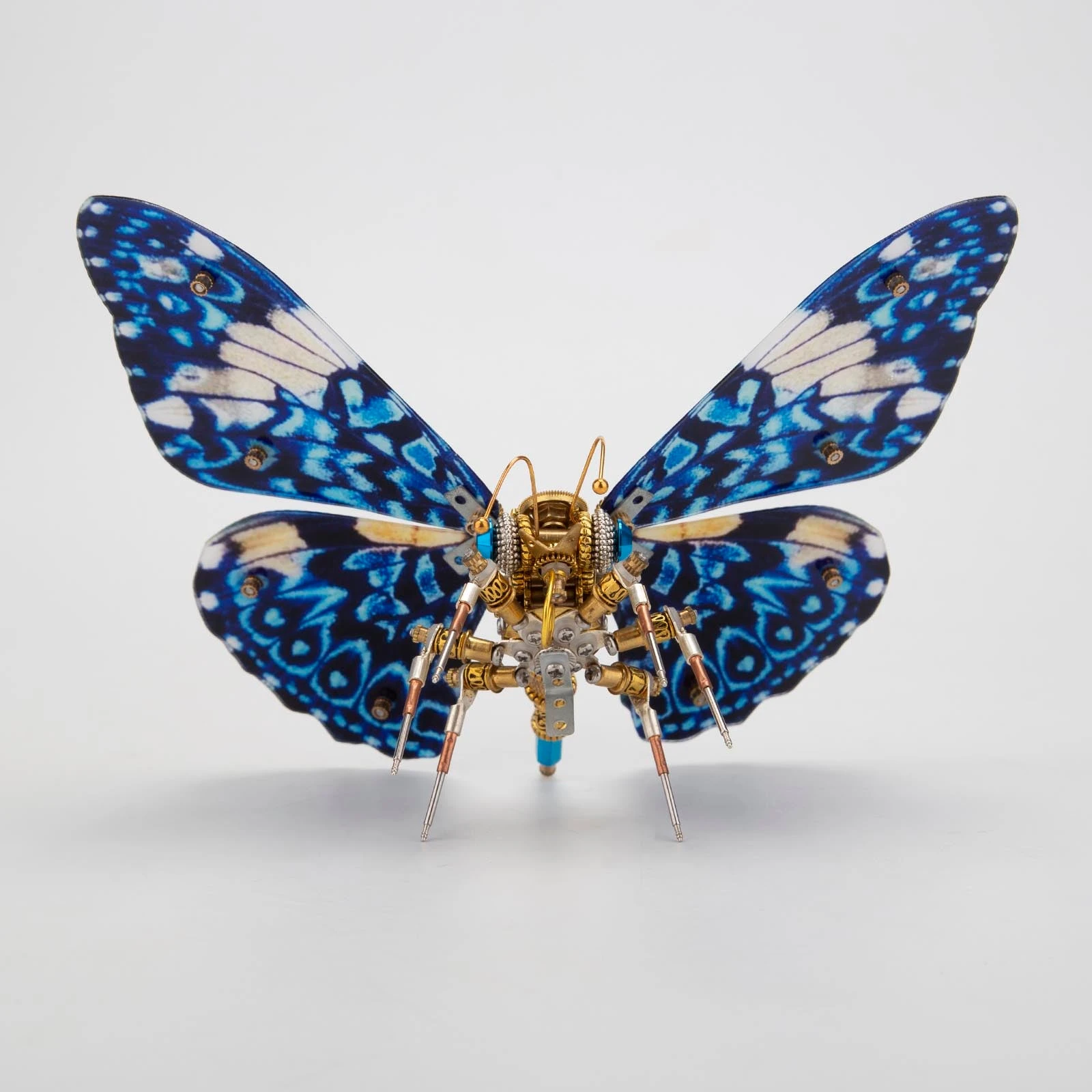 3D Metal Butterfly Model Kit, 3 In 1 Steampunk Butterfly (200PCS+/Blue) - Morpho Helena, Papilio Ulysses & Dichorragia Nesimachus - Image 3