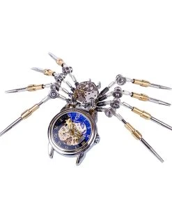 3D Puzzle Model Kit Spider Shaped Mechanical Clock Model Creative Gift