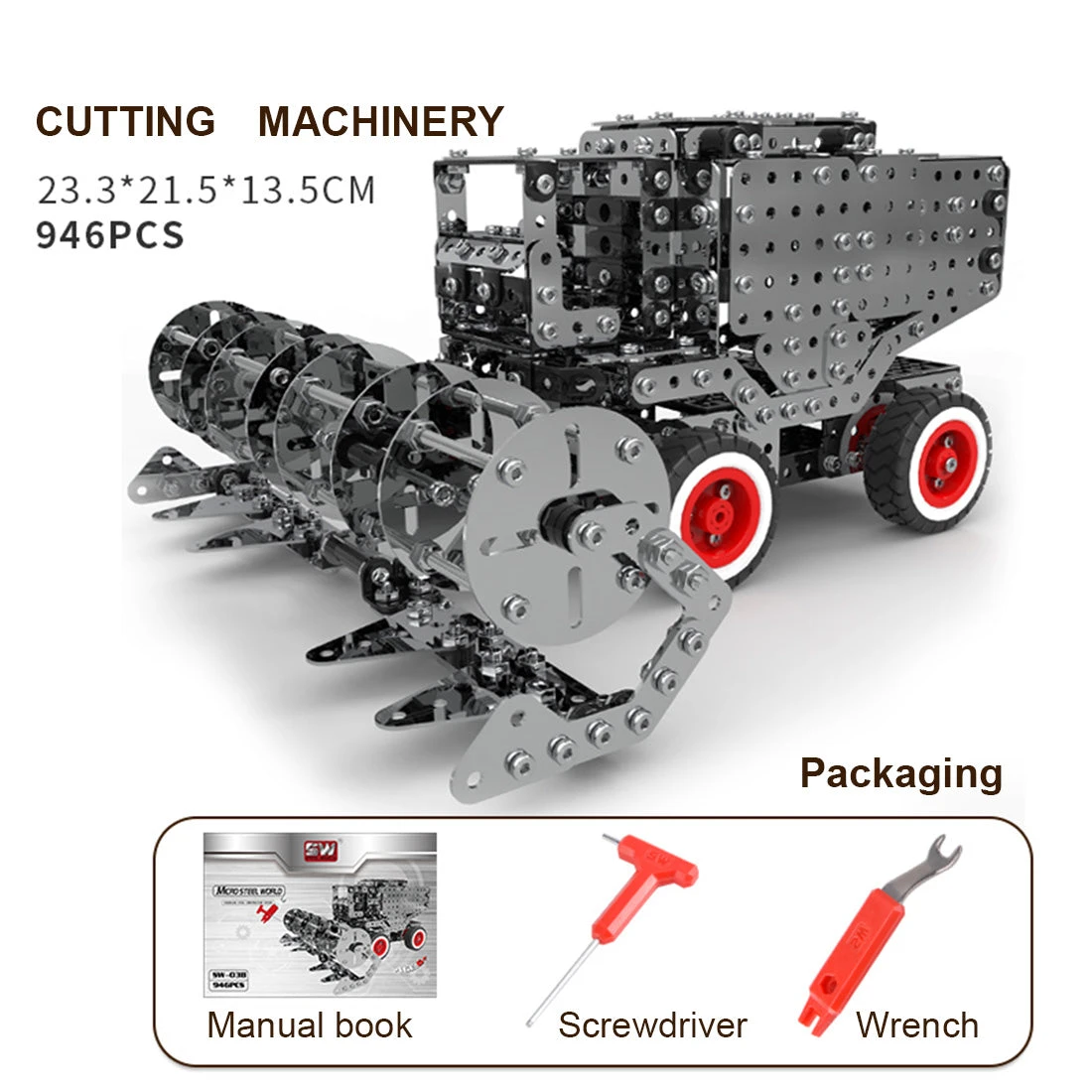 3D Metal Puzzle DIY Assembly Toy Mechanical Gear Drive Farm Machinery Model Set-3602PCS - Image 7